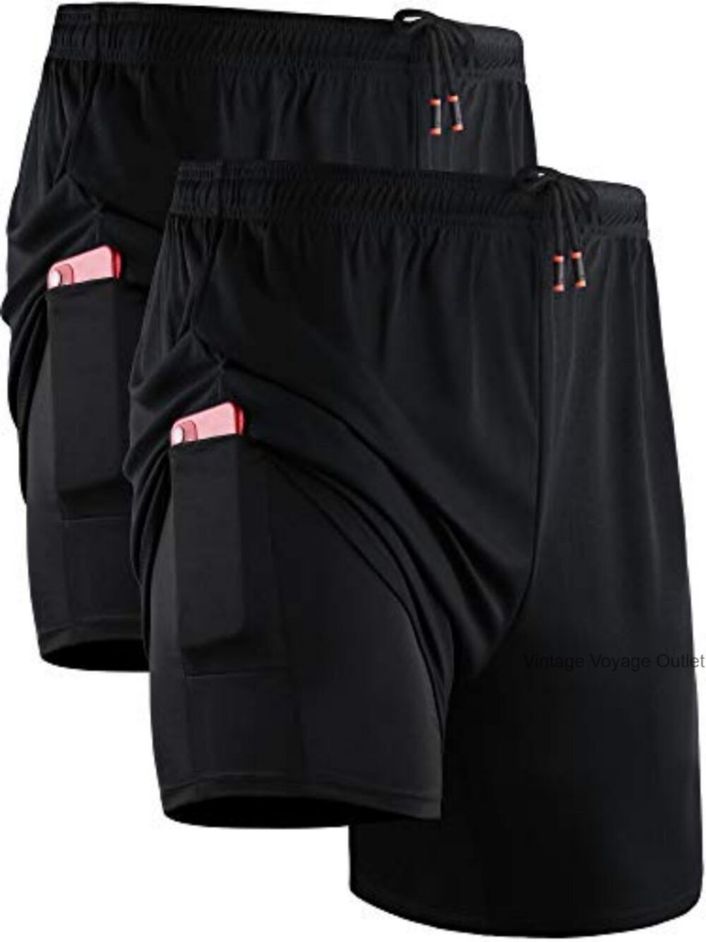 Men's 2-in-1 Running Shorts with Liner, Quick-Dry Workout Shorts with Pockets